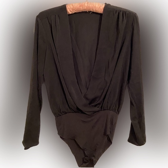 Zara deep plunge v neck bodysuit size small - Picture 1 of 2
